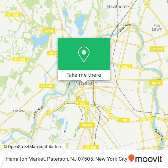 Mapa de Hamilton Market, Paterson, NJ 07505