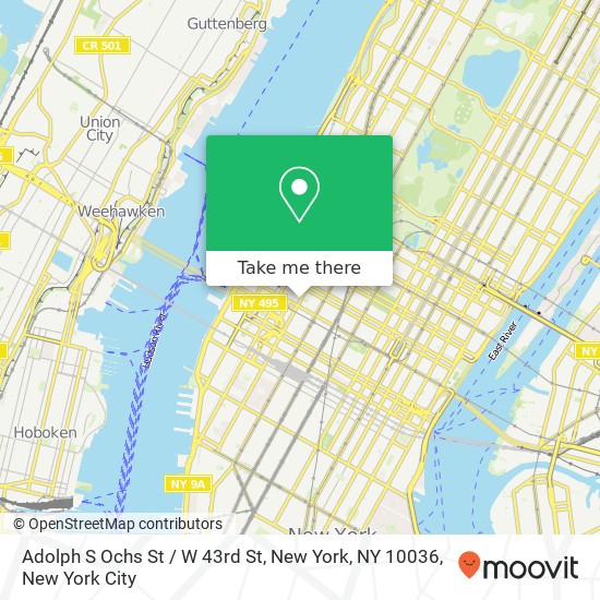 Adolph S Ochs St / W 43rd St, New York, NY 10036 map