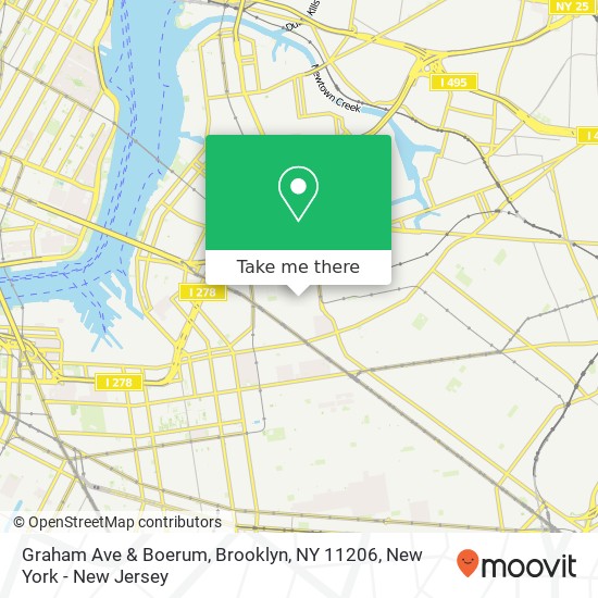 Mapa de Graham Ave & Boerum, Brooklyn, NY 11206