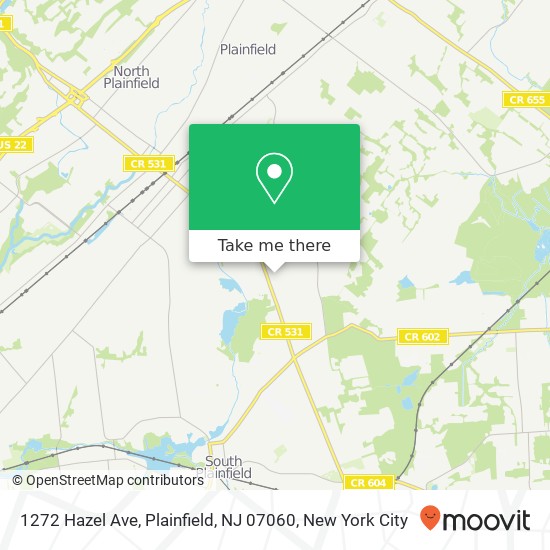 Mapa de 1272 Hazel Ave, Plainfield, NJ 07060