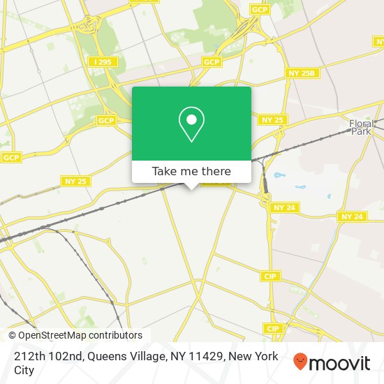 Mapa de 212th 102nd, Queens Village, NY 11429