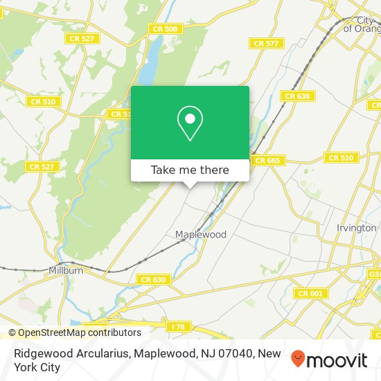 Mapa de Ridgewood Arcularius, Maplewood, NJ 07040