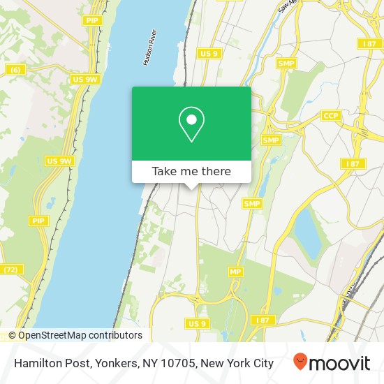 Mapa de Hamilton Post, Yonkers, NY 10705