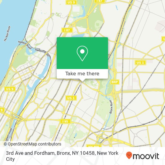 Mapa de 3rd Ave and Fordham, Bronx, NY 10458
