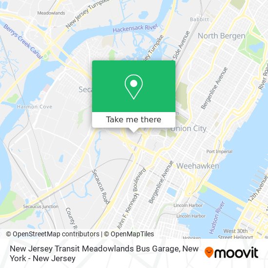 Mapa de New Jersey Transit Meadowlands Bus Garage