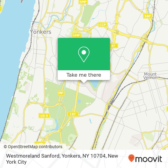 Mapa de Westmoreland Sanford, Yonkers, NY 10704