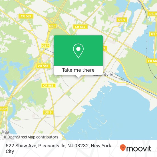 Mapa de 522 Shaw Ave, Pleasantville, NJ 08232