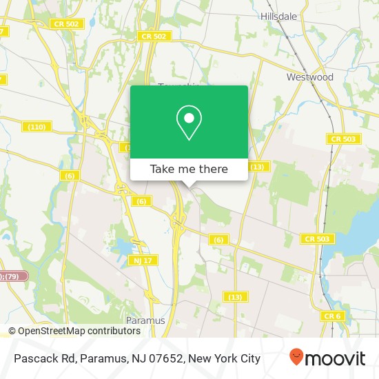 Mapa de Pascack Rd, Paramus, NJ 07652