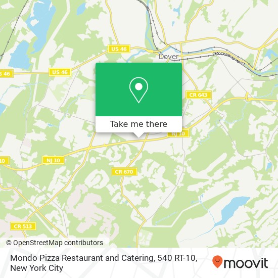 Mondo Pizza Restaurant and Catering, 540 RT-10 map