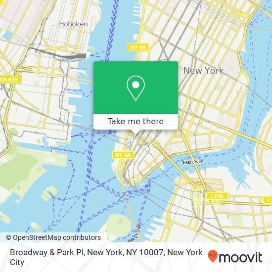 Broadway & Park Pl, New York, NY 10007 map