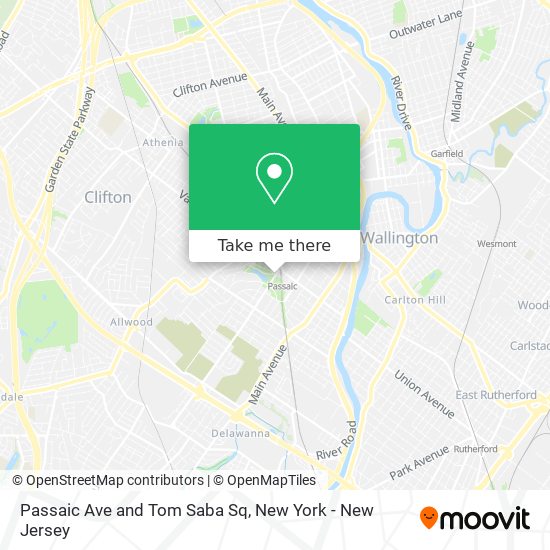 Passaic Ave and Tom Saba Sq map