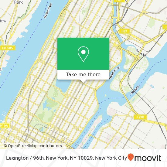 Lexington / 96th, New York, NY 10029 map