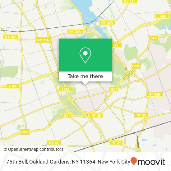 Mapa de 75th Bell, Oakland Gardens, NY 11364