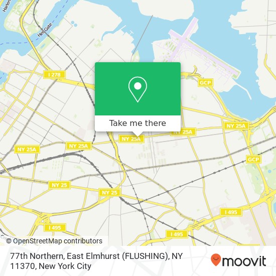 Mapa de 77th Northern, East Elmhurst (FLUSHING), NY 11370
