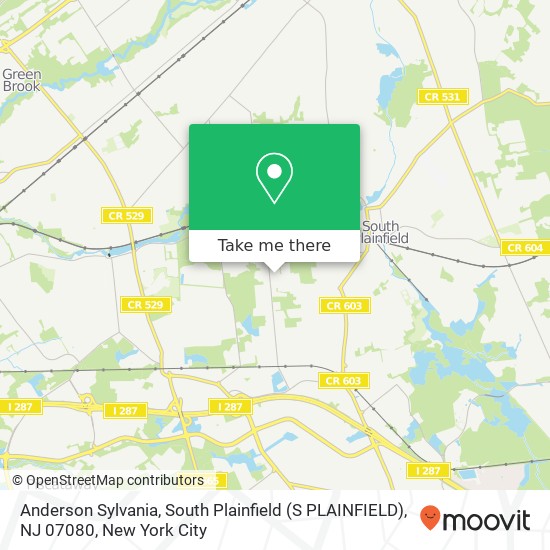 Anderson Sylvania, South Plainfield (S PLAINFIELD), NJ 07080 map