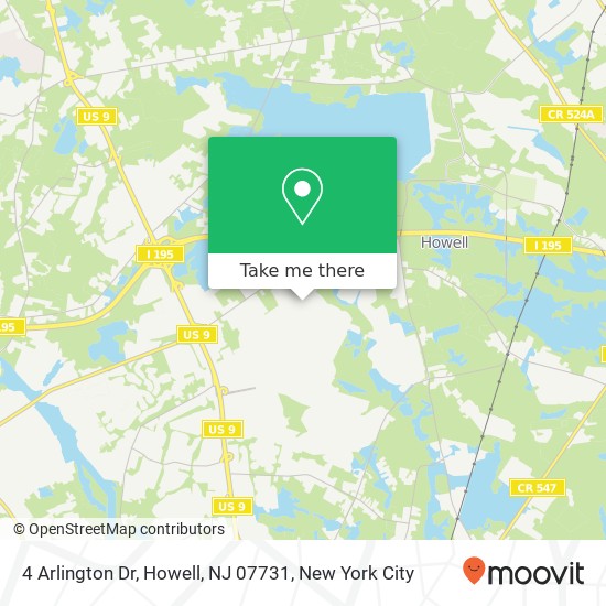 Mapa de 4 Arlington Dr, Howell, NJ 07731
