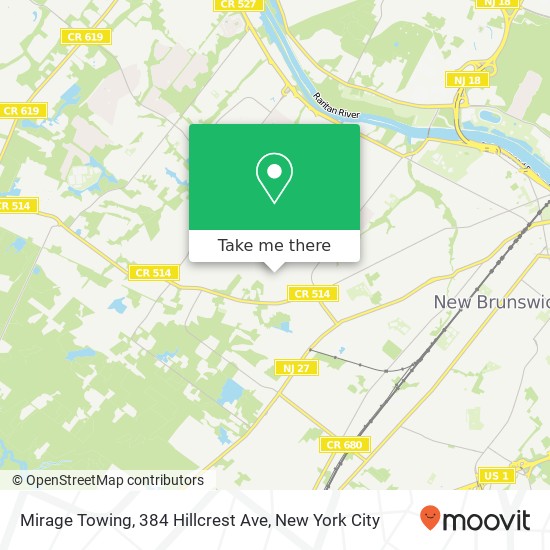 Mapa de Mirage Towing, 384 Hillcrest Ave