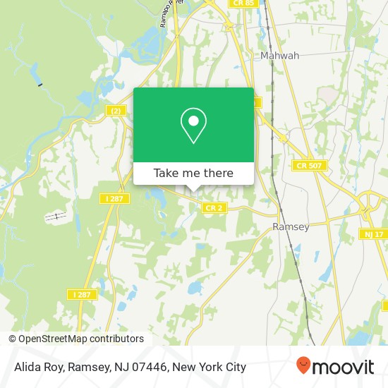 Mapa de Alida Roy, Ramsey, NJ 07446