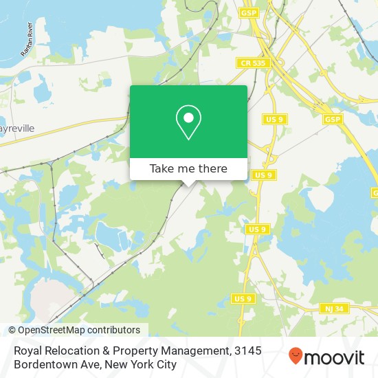 Mapa de Royal Relocation & Property Management, 3145 Bordentown Ave
