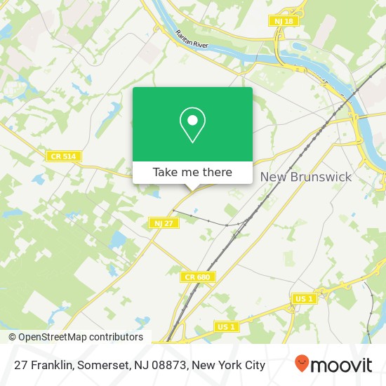 Mapa de 27 Franklin, Somerset, NJ 08873