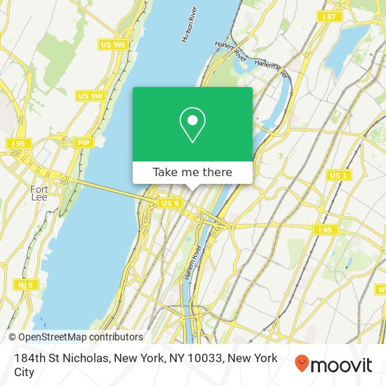 184th St Nicholas, New York, NY 10033 map