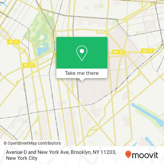 Mapa de Avenue D and New York Ave, Brooklyn, NY 11203