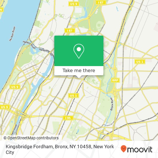 Mapa de Kingsbridge Fordham, Bronx, NY 10458