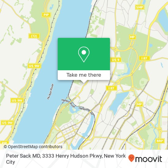 Peter Sack MD, 3333 Henry Hudson Pkwy map