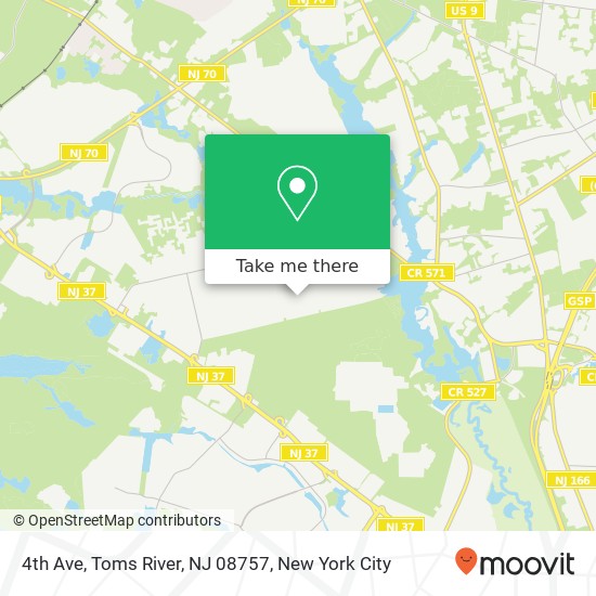 Mapa de 4th Ave, Toms River, NJ 08757