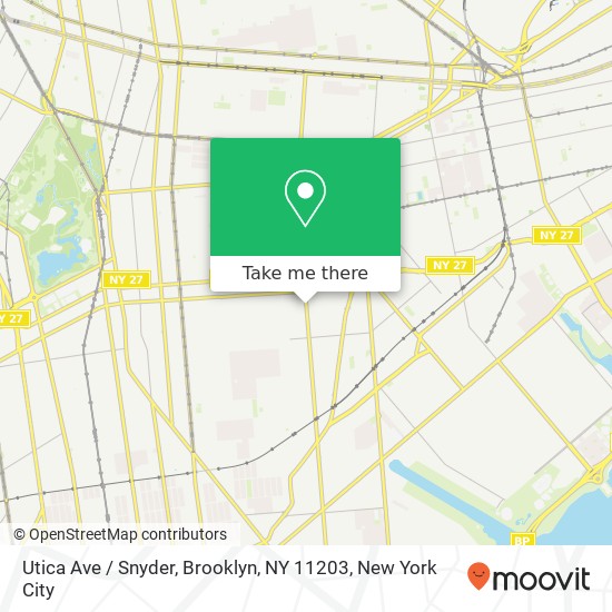 Mapa de Utica Ave / Snyder, Brooklyn, NY 11203