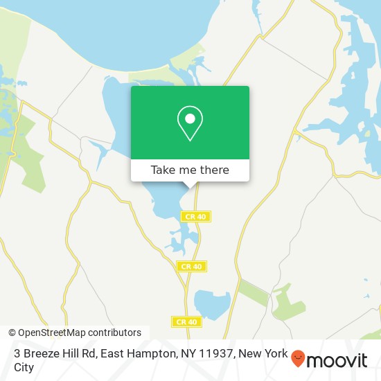 Mapa de 3 Breeze Hill Rd, East Hampton, NY 11937