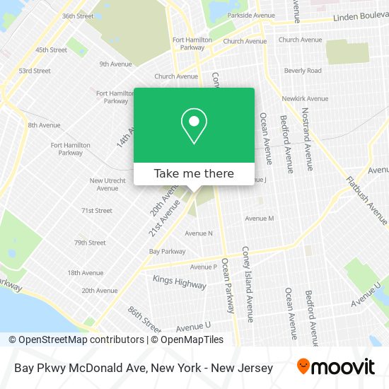 Mapa de Bay Pkwy McDonald Ave