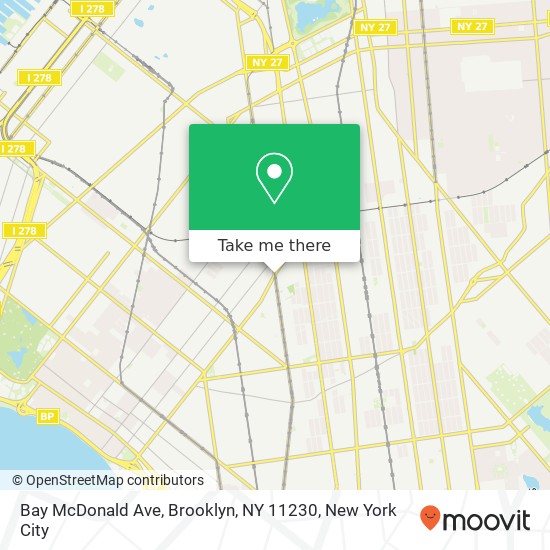 Mapa de Bay McDonald Ave, Brooklyn, NY 11230