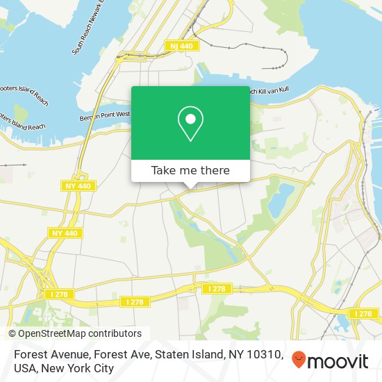 Mapa de Forest Avenue, Forest Ave, Staten Island, NY 10310, USA