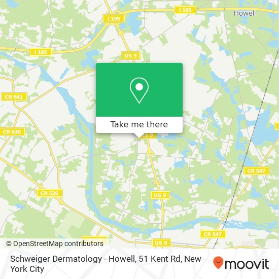 Mapa de Schweiger Dermatology - Howell, 51 Kent Rd