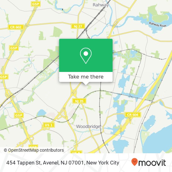 Mapa de 454 Tappen St, Avenel, NJ 07001