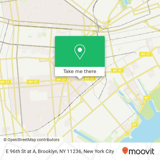 Mapa de E 96th St at A, Brooklyn, NY 11236