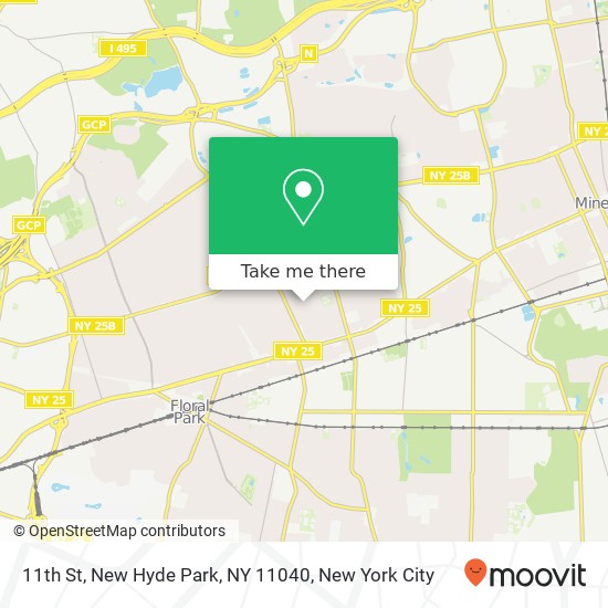 Mapa de 11th St, New Hyde Park, NY 11040