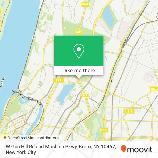 W Gun Hill Rd and Mosholu Pkwy, Bronx, NY 10467 map