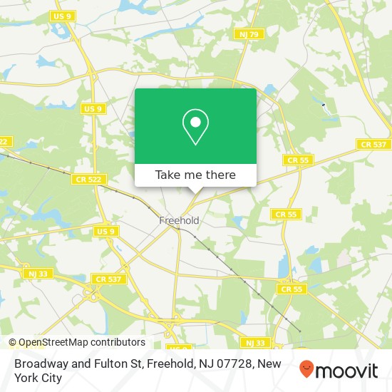 Mapa de Broadway and Fulton St, Freehold, NJ 07728