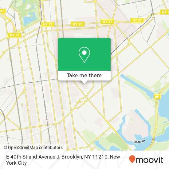 Mapa de E 40th St and Avenue J, Brooklyn, NY 11210