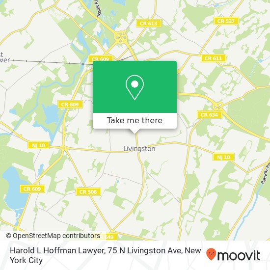 Mapa de Harold L Hoffman Lawyer, 75 N Livingston Ave