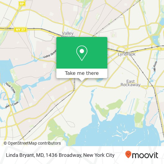 Linda Bryant, MD, 1436 Broadway map