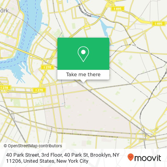 40 Park Street, 3rd Floor, 40 Park St, Brooklyn, NY 11206, United States map