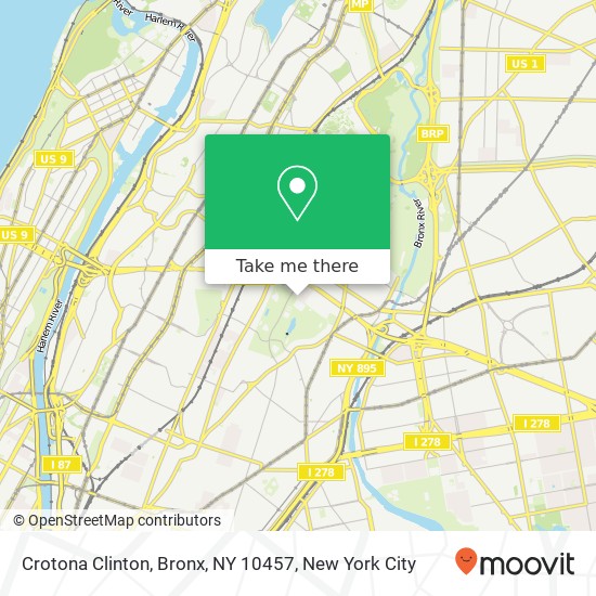 Mapa de Crotona Clinton, Bronx, NY 10457