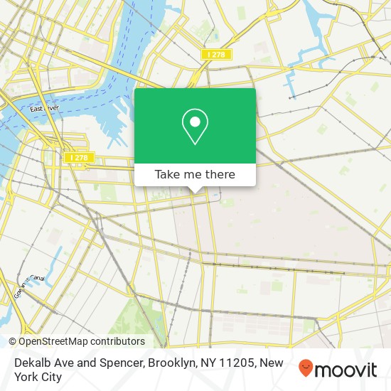 Mapa de Dekalb Ave and Spencer, Brooklyn, NY 11205
