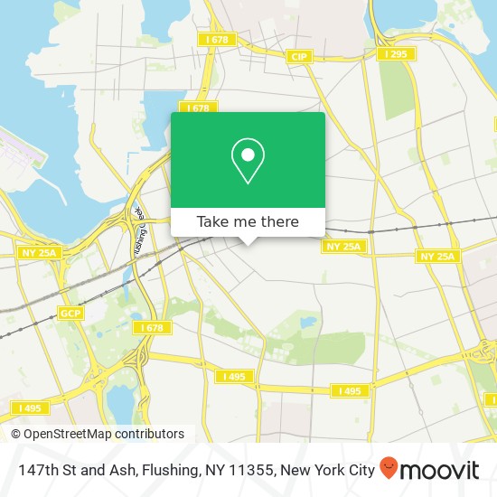 Mapa de 147th St and Ash, Flushing, NY 11355