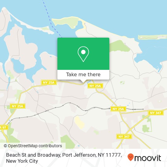 Beach St and Broadway, Port Jefferson, NY 11777 map