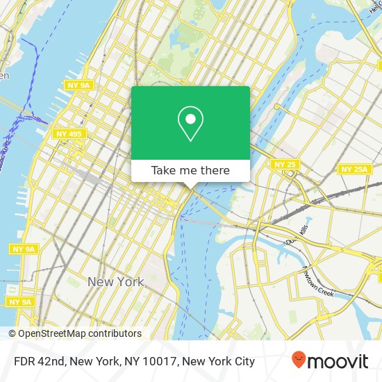Mapa de FDR 42nd, New York, NY 10017
