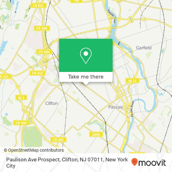 Paulison Ave Prospect, Clifton, NJ 07011 map